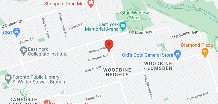 map of 1318 WOODBINE AVE